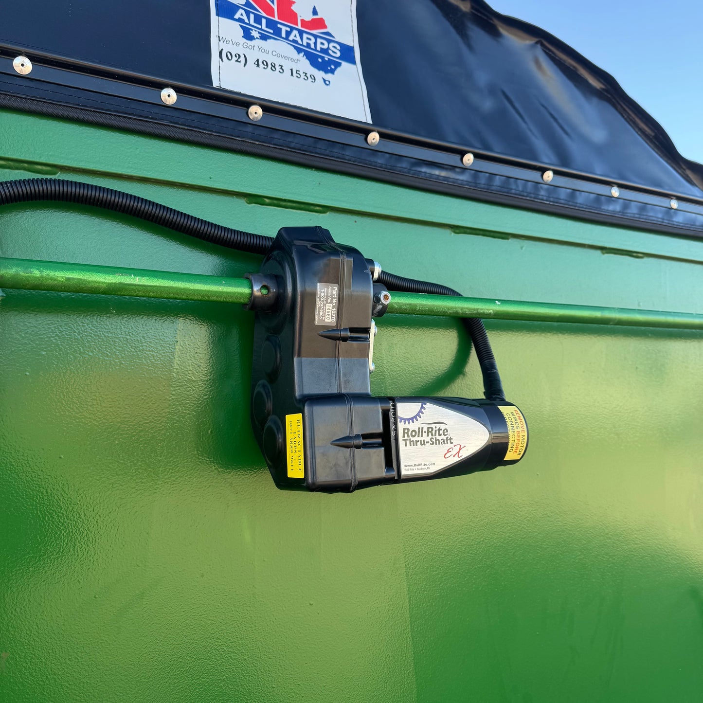 Roll-Rite Thru-Shaft Tarp Motor – 12V & 24V – Suits 1" Shaft (Motor Only, Gearbox Only, Complete Unit)