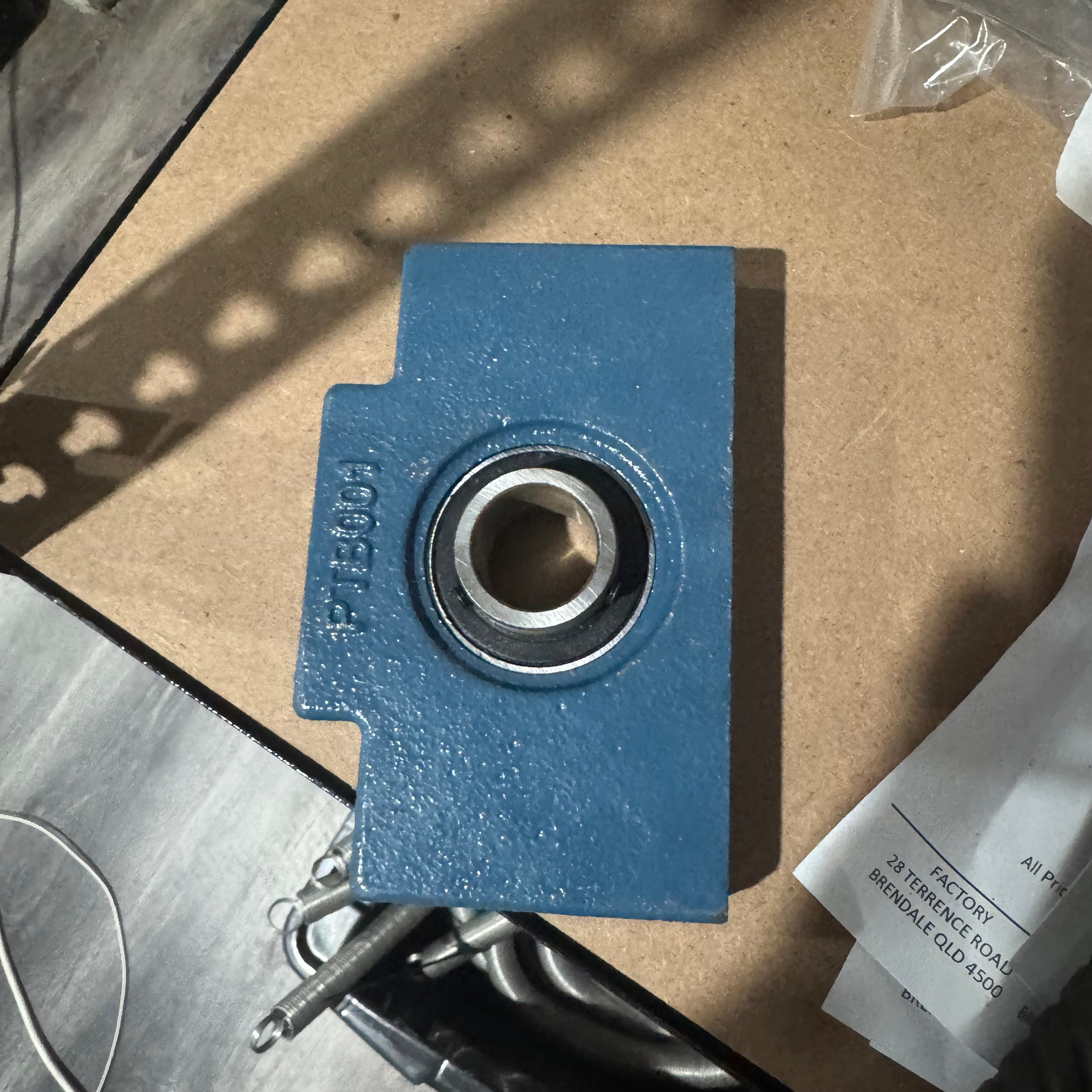 PTB001 – Shaft Bearing Block (Cast Housing, 25.2 mm Shaft, Bolt-On)
