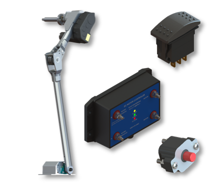 Single Arm Electric Roll Over Kit c/w Tube Adaptor, Motor and Automatic Controller c/w In-Cab Switch.