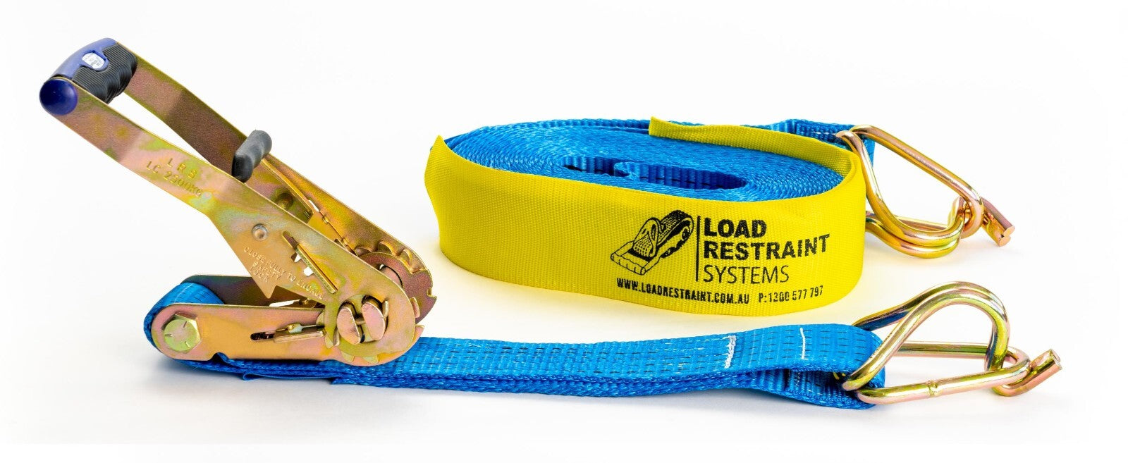 Heavy duty 50mm x 11m ratchet tie down with hook and keeper fittings – Load Restraint Systems