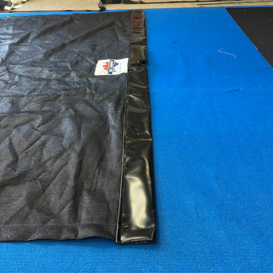 All Tarps 7.5m retractable pull tarp setup – black MeshTarp cover