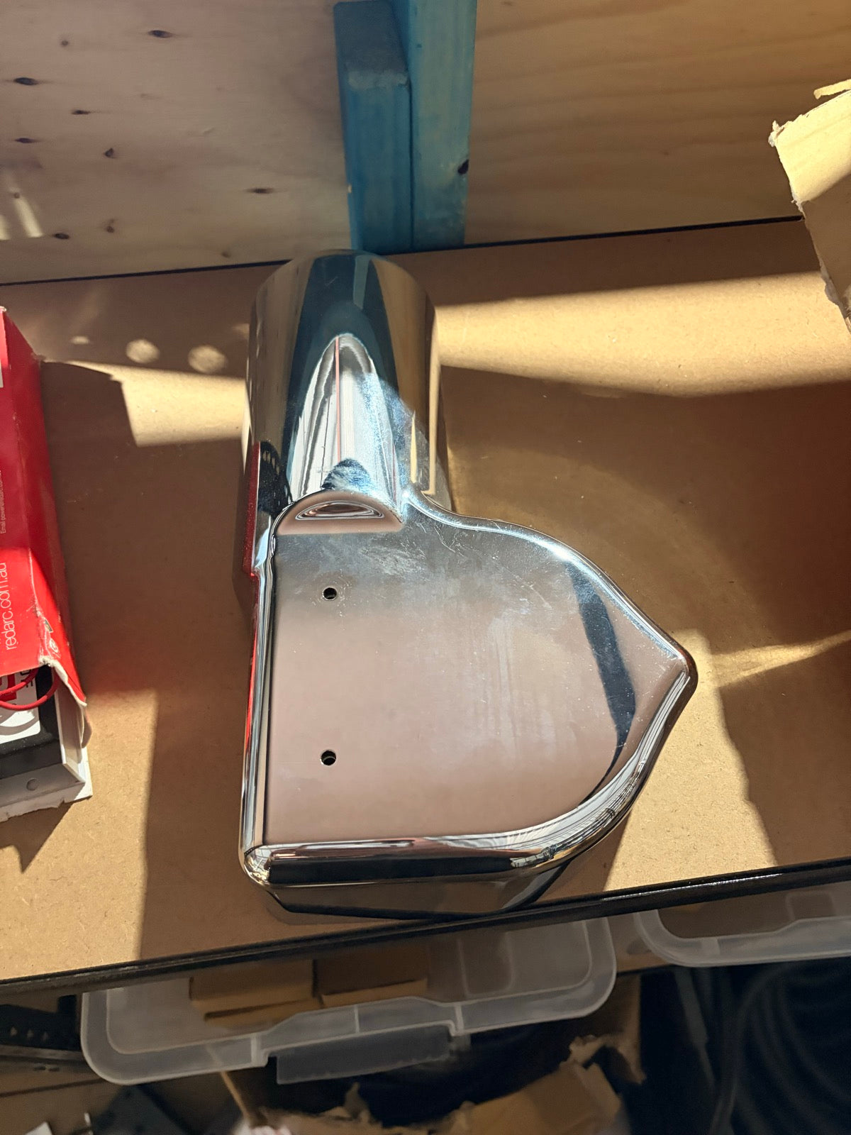 Superwinch tarp motor chrome cover — top view