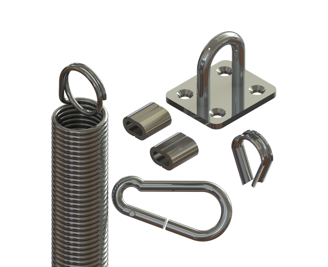 Inner Tension Spring Kit c/w 4 mm Stainless Cable