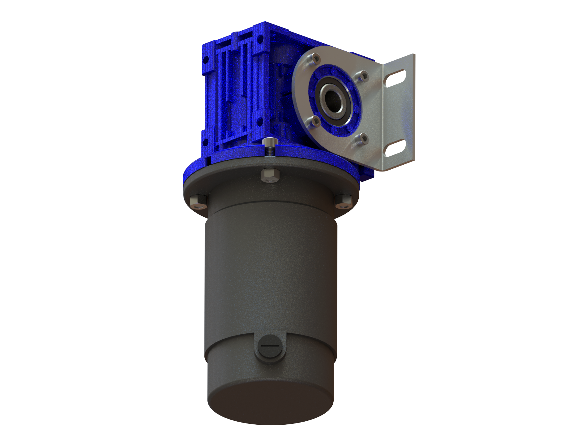 Blue motor, gearbox and output shaft